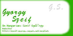 gyorgy szeif business card